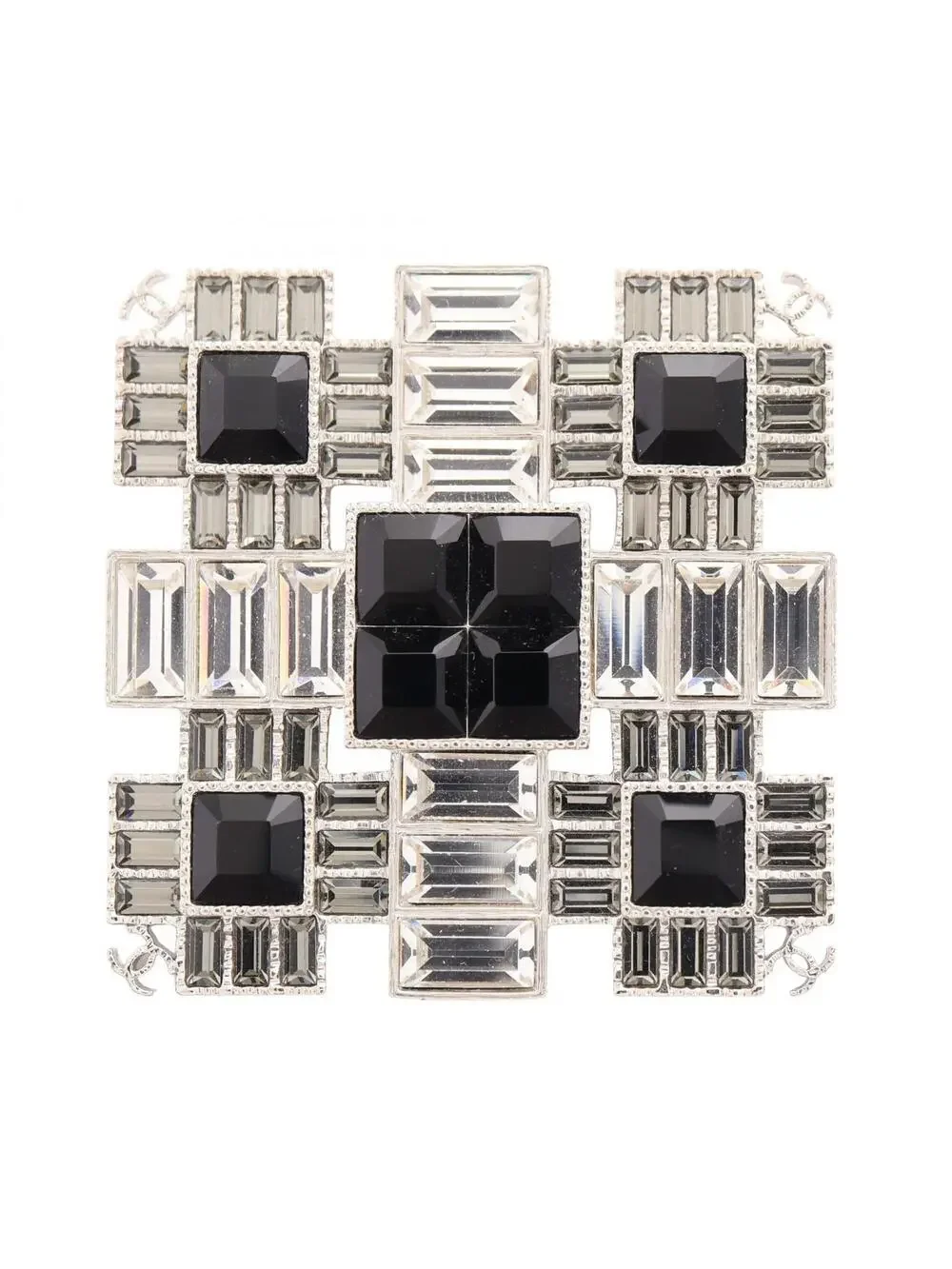 Chanel Cc Logo Brooch Silver-Tone Metal #327455C91B
